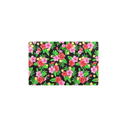 Pink Red Hibiscus Pattern Print Design HB023 Kitchen Mat