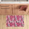 Flower Hawaiian Pink Red Hibiscus Print Kitchen Mat