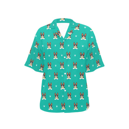 Basenji Pattern Print Design 03 Women's Hawaiian Shirt