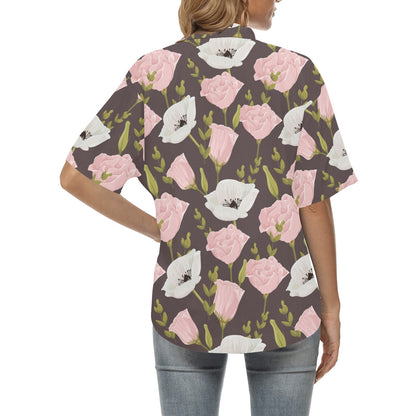 Anemone Pattern Print Design AM011 Women's Hawaiian Shirt