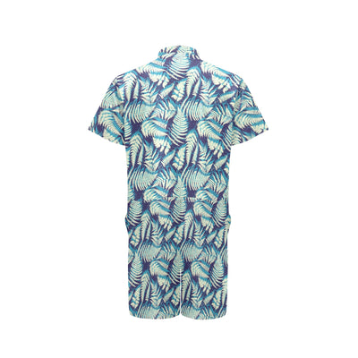 Fern Leave Summer Print Pattern Men's Romper