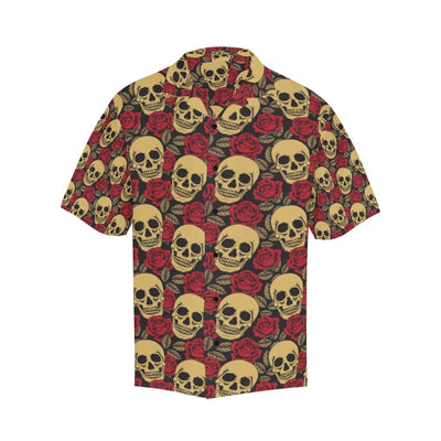 Skull And Roses Print Design LKS302 Men's Hawaiian Shirt