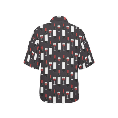 Wine Print Design LKS309 Women's Hawaiian Shirt