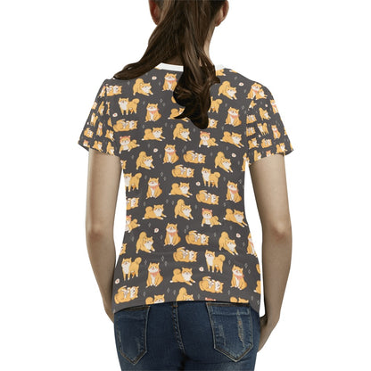 Shiba Inu Print Design LKS309 Women's  T-shirt