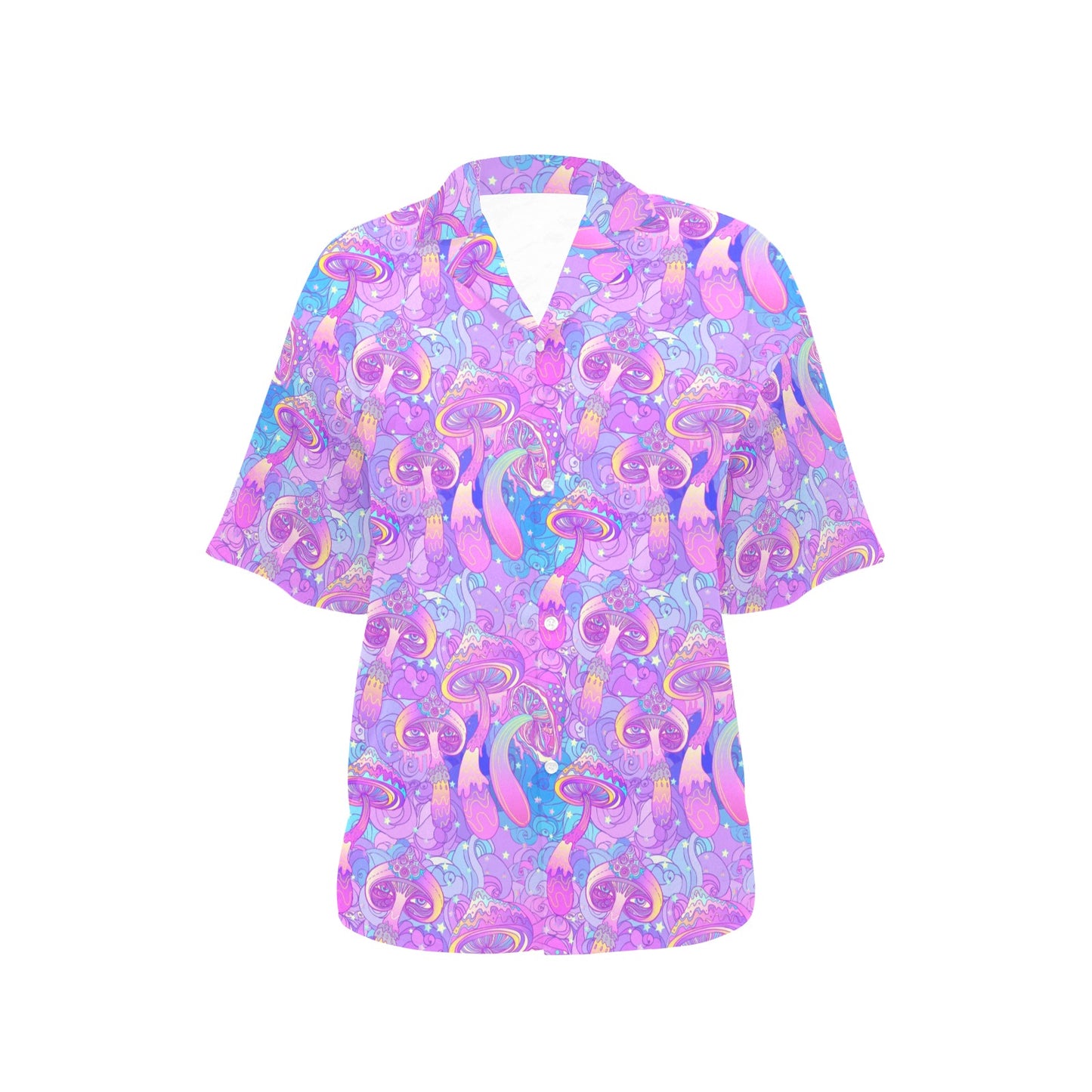 Psychedelic Trippy Mushroom Print Women's Hawaiian Shirt