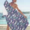 Water Lily Print Design LKS306 Beach Towel 32" x 71"