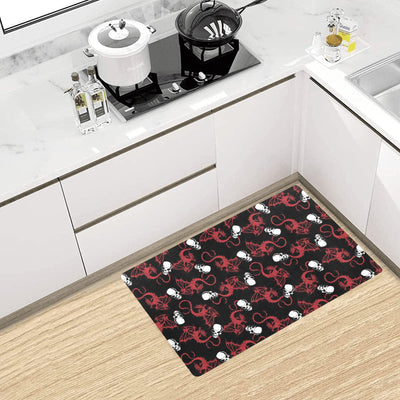 Skull With Red Dragon Print Design LKS304 Kitchen Mat