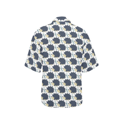 Hedgehog Print Design LKS401 Women's Hawaiian Shirt