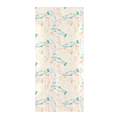 Salmon Fish Print Design LKS305 Beach Towel 32" x 71"