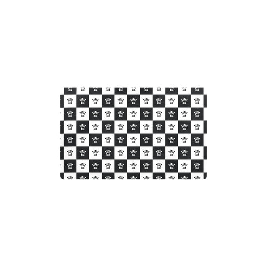 Checkered Flag Crown Pattern Kitchen Mat