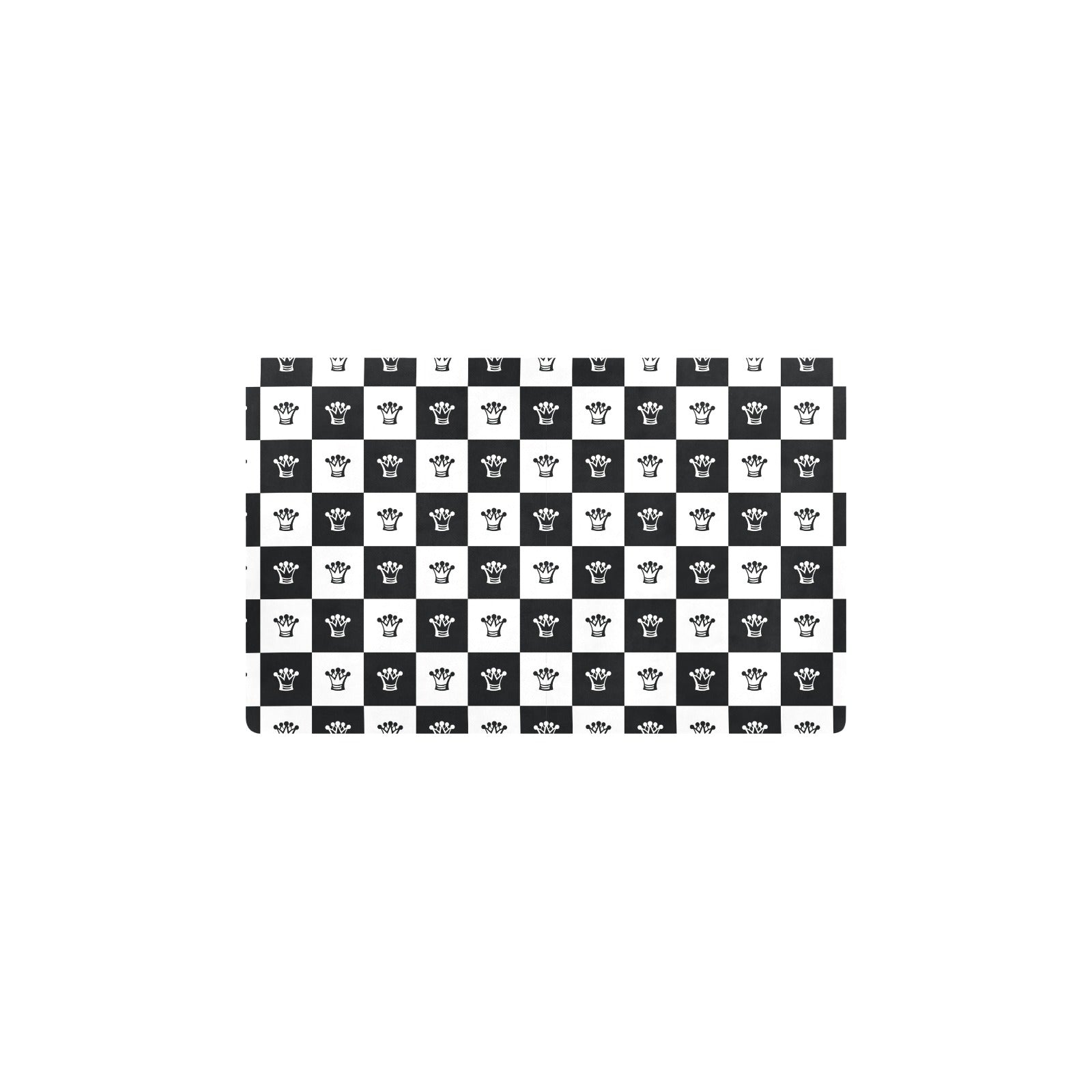 Checkered Flag Crown Pattern Kitchen Mat