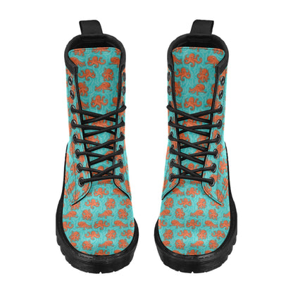Octopus Cartoon Design Print Themed Women's Boots
