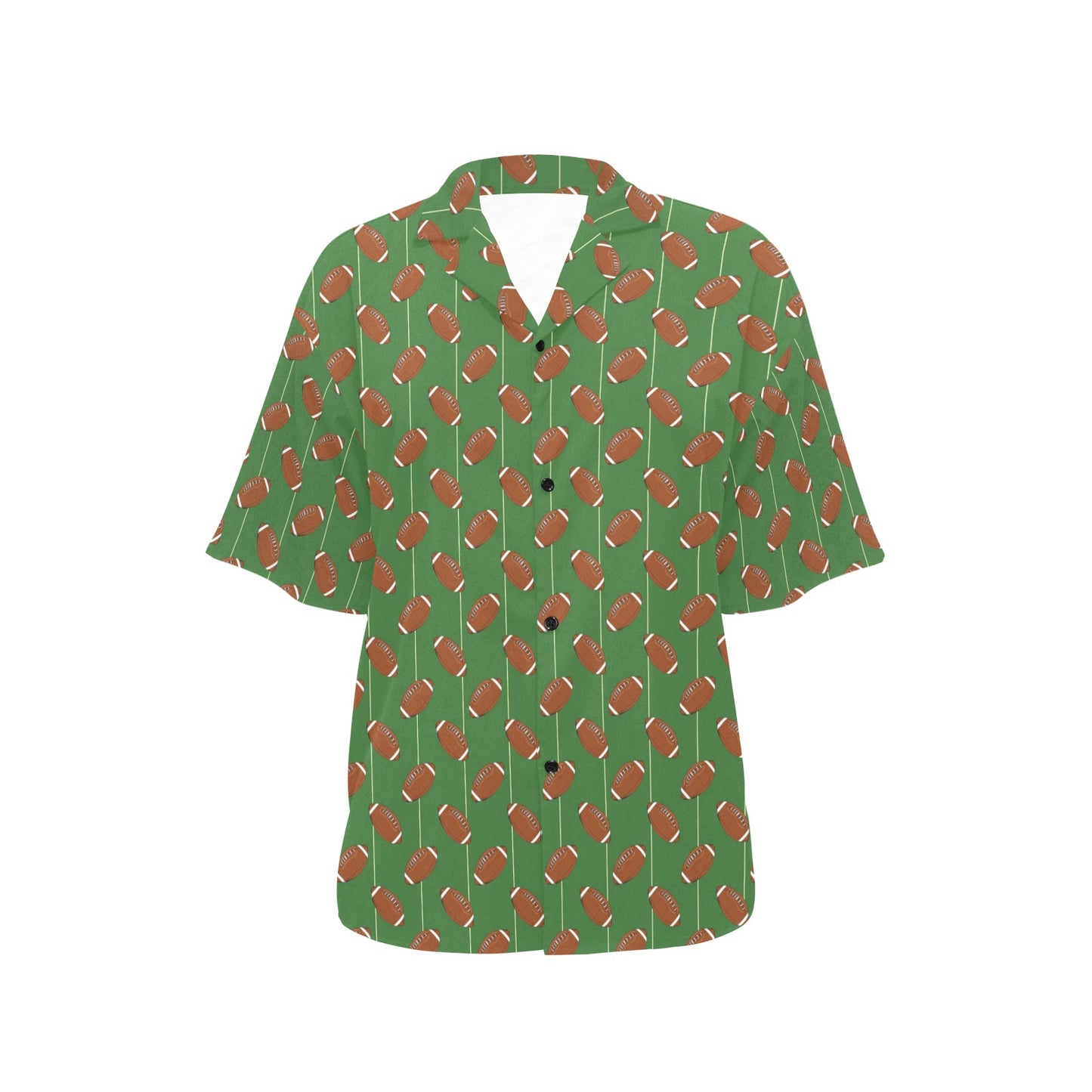 American Football on Field Themed Women's Hawaiian Shirt