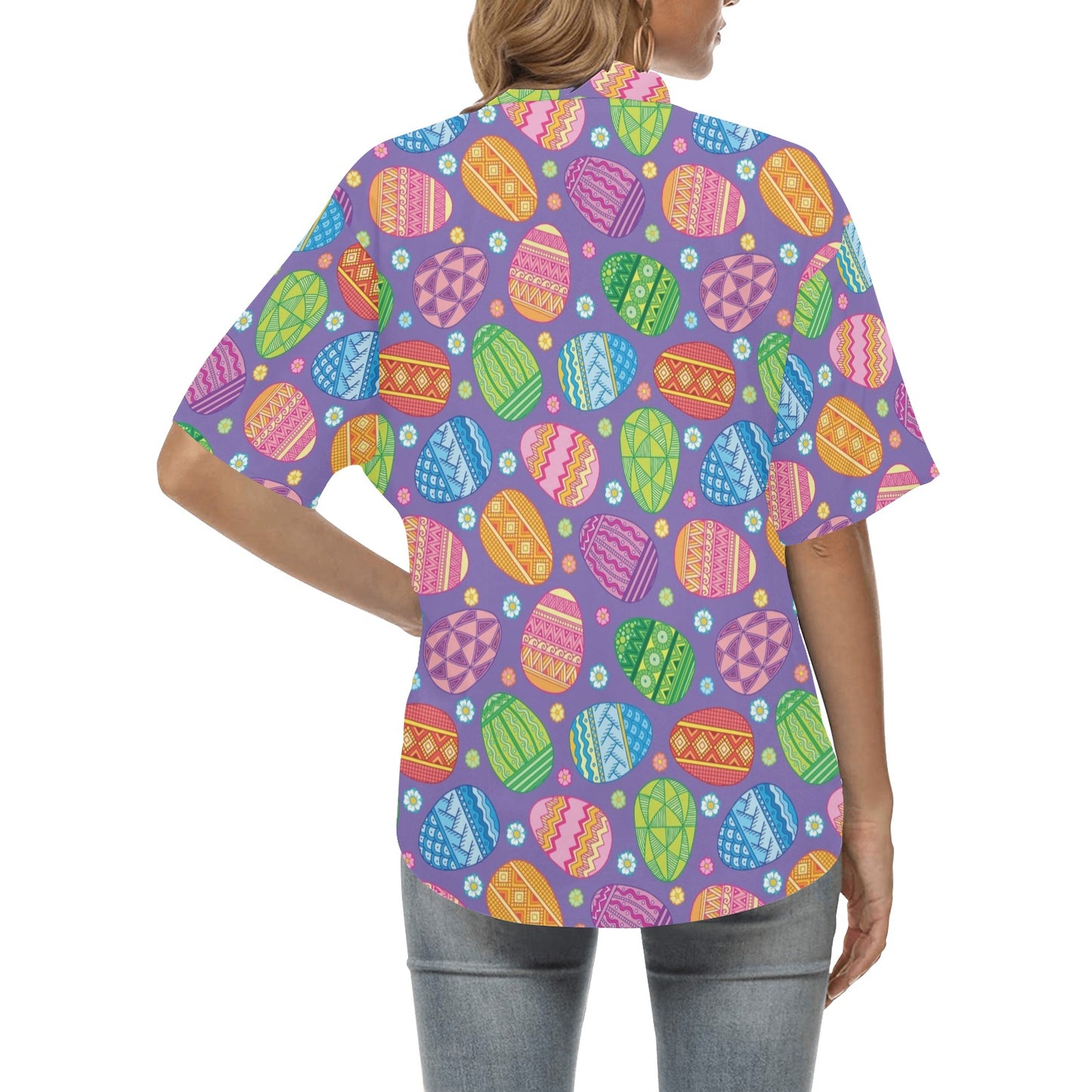 Easter Eggs Pattern Print Design RB010 Women's Hawaiian Shirt