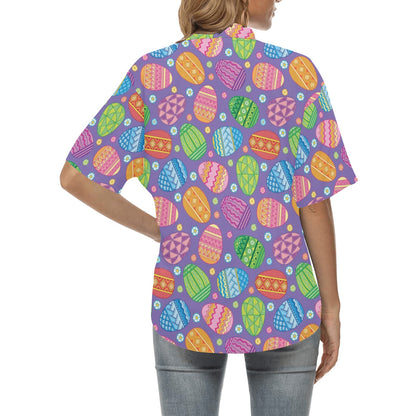 Easter Eggs Pattern Print Design RB010 Women's Hawaiian Shirt