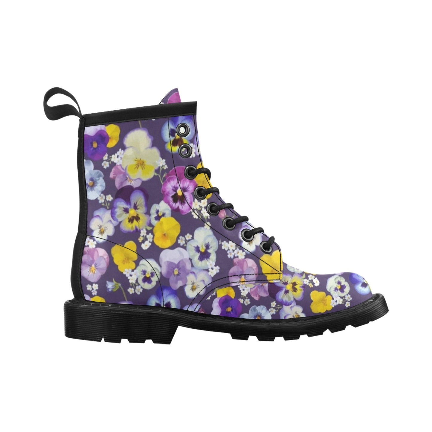 Pansy Pattern Print Design PS02 Women's Boots