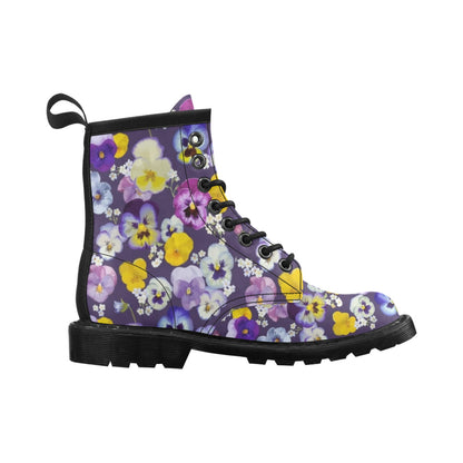 Pansy Pattern Print Design PS02 Women's Boots