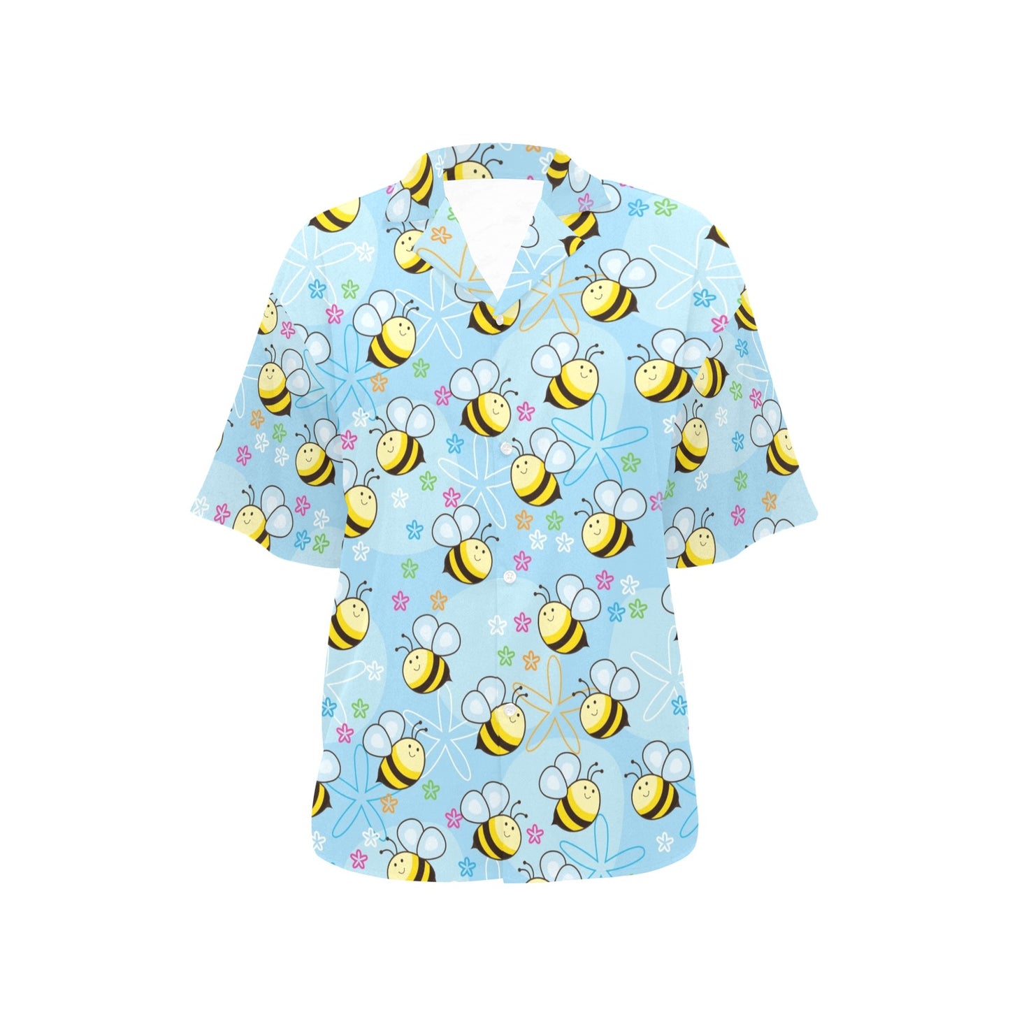 Bee Pattern Print Design BEE03 Women's Hawaiian Shirt