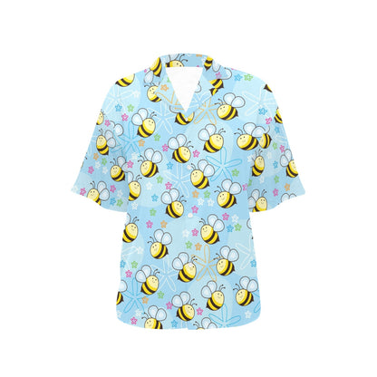 Bee Pattern Print Design BEE03 Women's Hawaiian Shirt