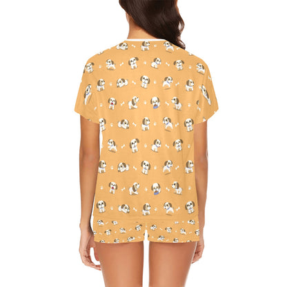 Shih Tzu Print Design LKS304 Women's Short Pajama Set