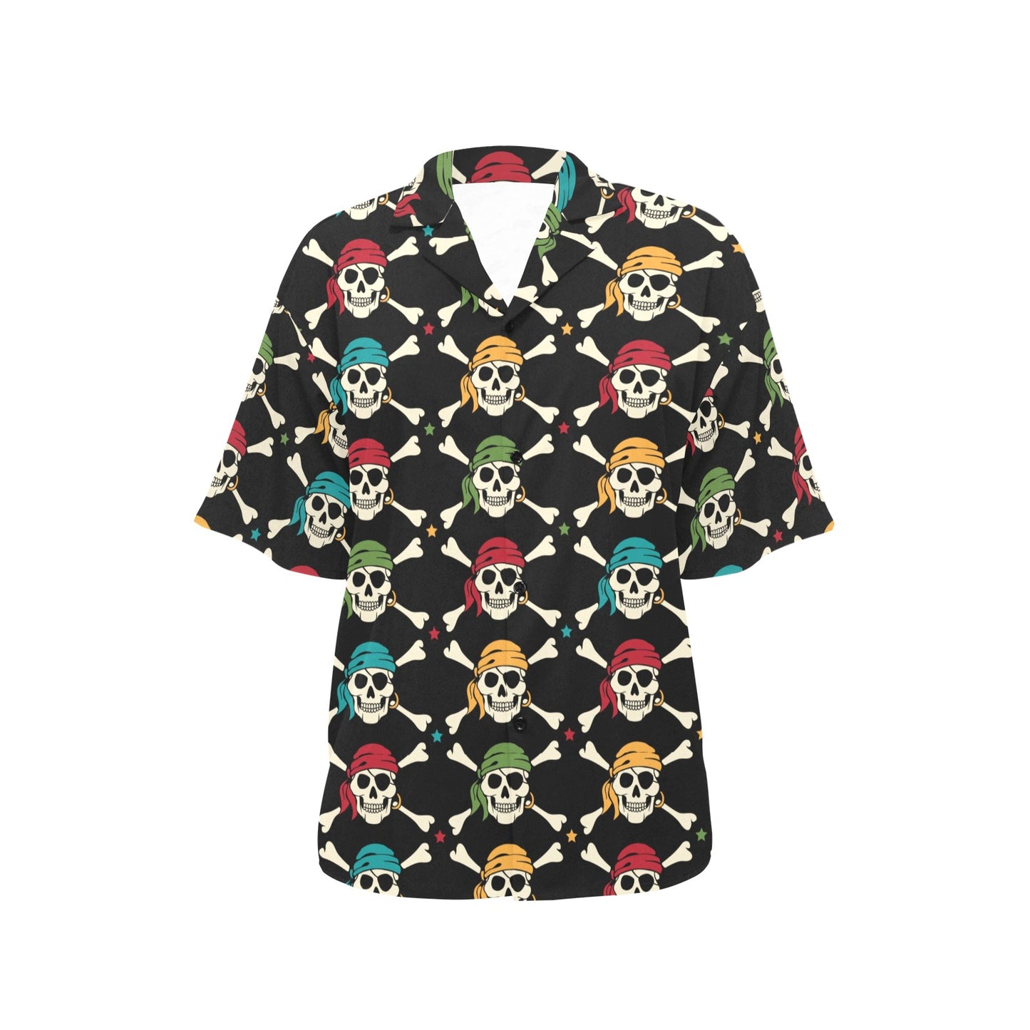 Pirate Pattern Print Design A01 Women's Hawaiian Shirt