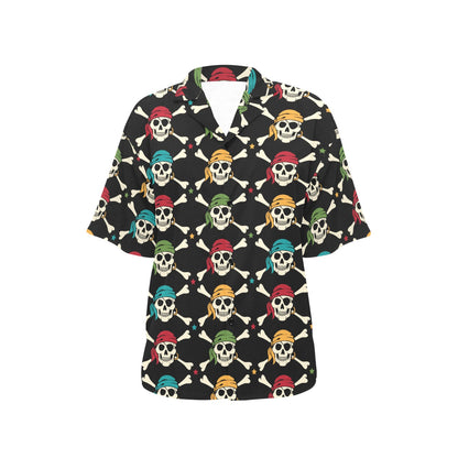 Pirate Pattern Print Design A01 Women's Hawaiian Shirt