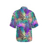 Neon Flower Tropical Palm Leaves Women's Hawaiian Shirt