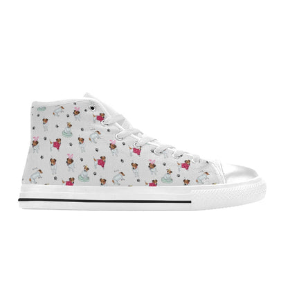 Russell Terriers Print Design LKS308 High Top Women's White Shoes