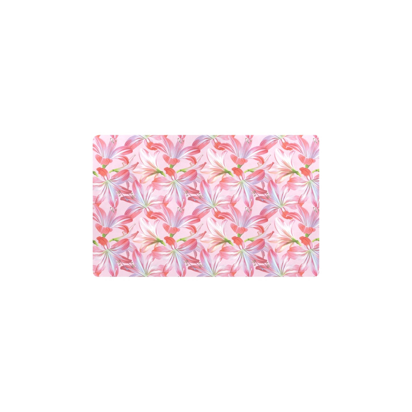 Amaryllis Pattern Print Design 02 Kitchen Mat