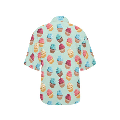 Cupcake Pattern Print Design 01 Women's Hawaiian Shirt