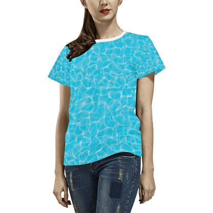 Swimming Pool Texture Print Design LKS301 Women's  T-shirt