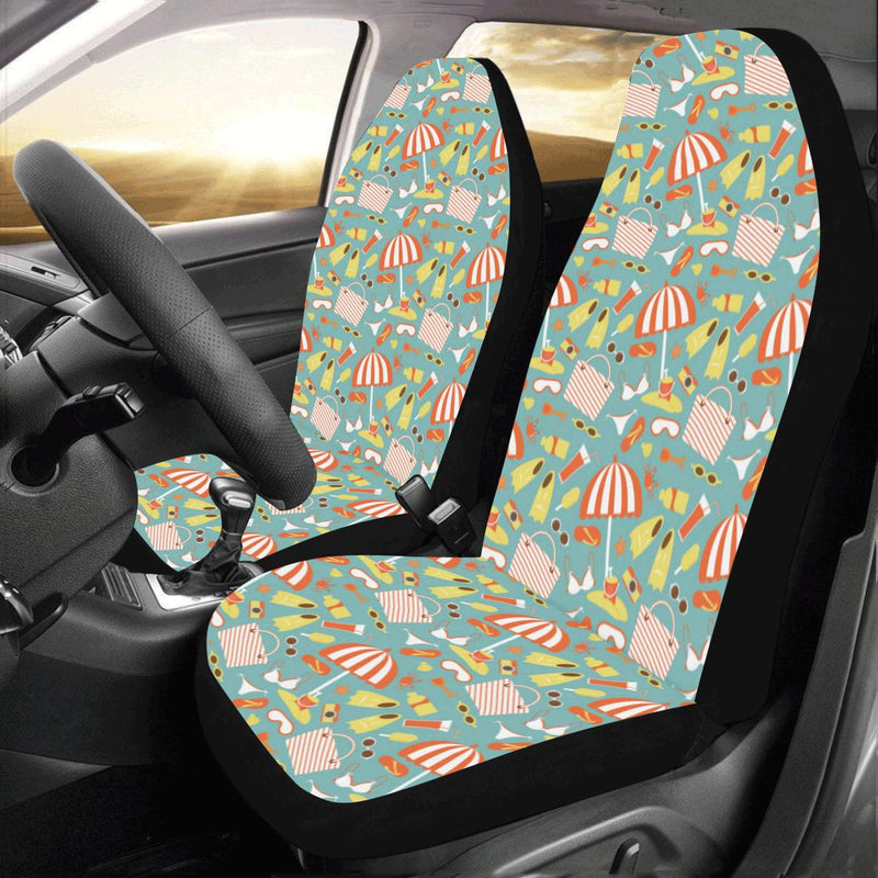 Beach Scene Pattern Print Design 02 Car Seat Covers (Set of 2)-JORJUNE.COM