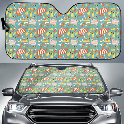 Beach Scene Pattern Print Design 02 Car Sun Shade-JORJUNE.COM