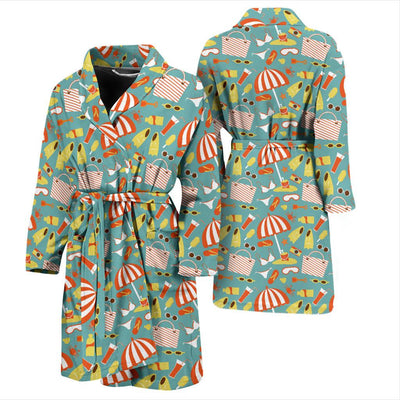 Beach Scene Pattern Print Design 02 Men Bathrobe-JORJUNE.COM