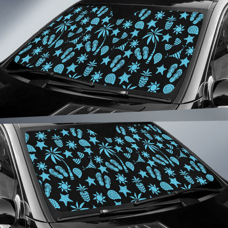 Beach Scene Pattern Print Design 03 Car Sun Shade-JORJUNE.COM