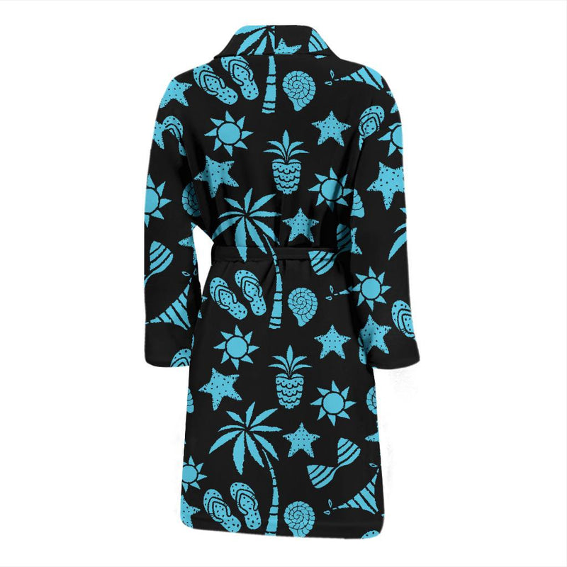 Beach Scene Pattern Print Design 03 Men Bathrobe-JORJUNE.COM