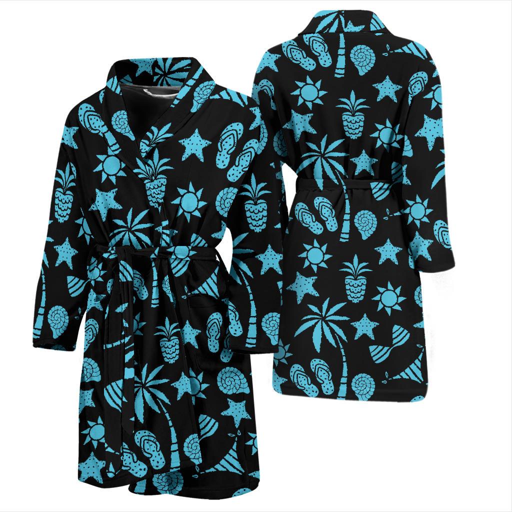 Beach Scene Pattern Print Design 03 Men Bathrobe-JORJUNE.COM