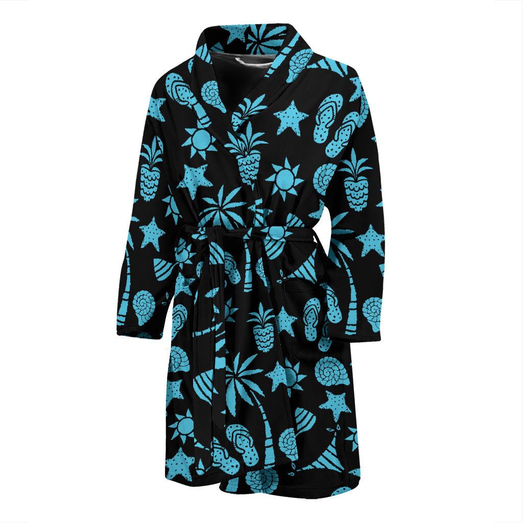 Beach Scene Pattern Print Design 03 Men Bathrobe-JORJUNE.COM