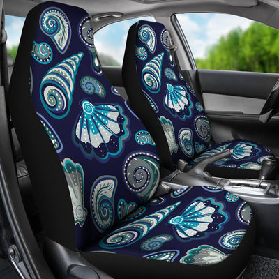 Beach Seashell Blue Print Universal Fit Car Seat Covers