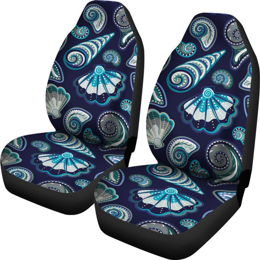 Beach Seashell Blue Print Universal Fit Car Seat Covers