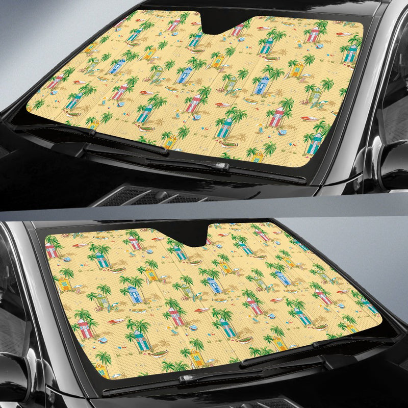 Beach Themed Pattern Print Design 01 Car Sun Shade-JORJUNE.COM