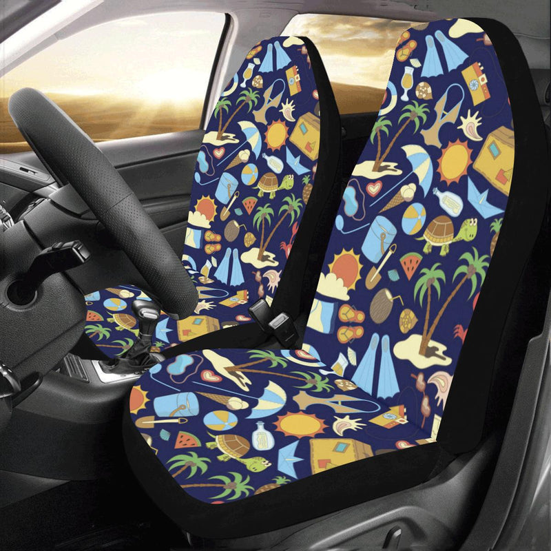 Beach Themed Pattern Print Design 04 Car Seat Covers (Set of 2)-JORJUNE.COM