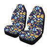 Beach Themed Pattern Print Design 04 Car Seat Covers (Set of 2)-JORJUNE.COM