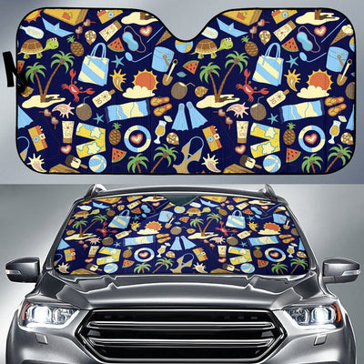 Beach Themed Pattern Print Design 04 Car Sun Shade-JORJUNE.COM