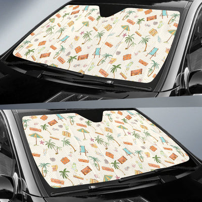 Beach Themed Pattern Print Design 05 Car Sun Shade-JORJUNE.COM