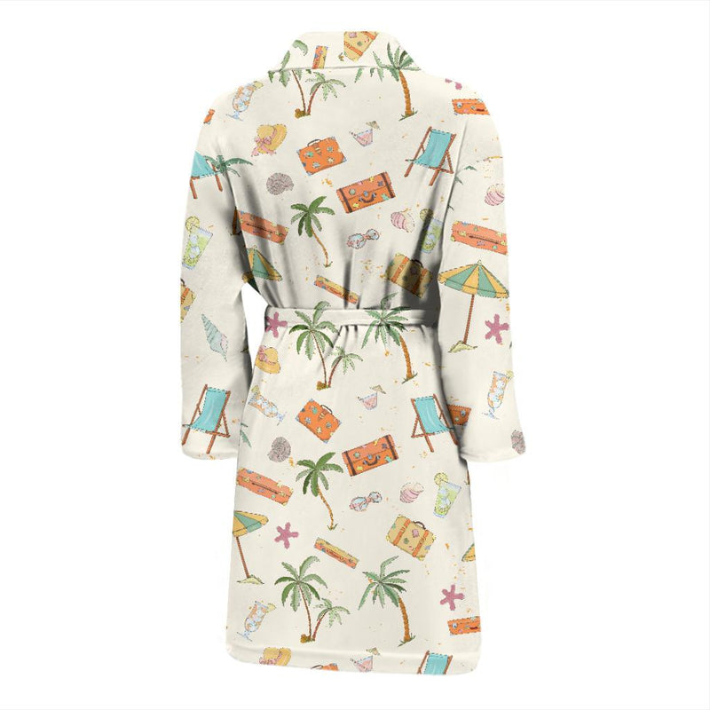 Beach Themed Pattern Print Design 05 Men Bathrobe-JORJUNE.COM