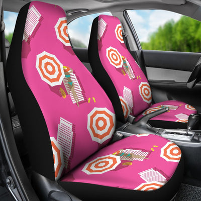 Beach Top View Umbrella Theme Universal Fit Car Seat Covers