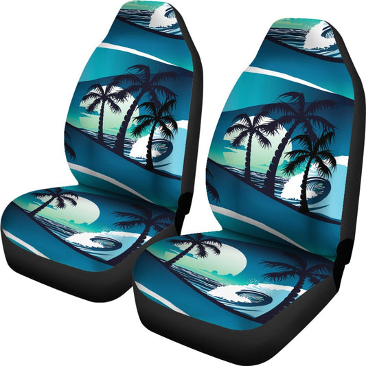 Beach Wave Design Print Universal Fit Car Seat Covers