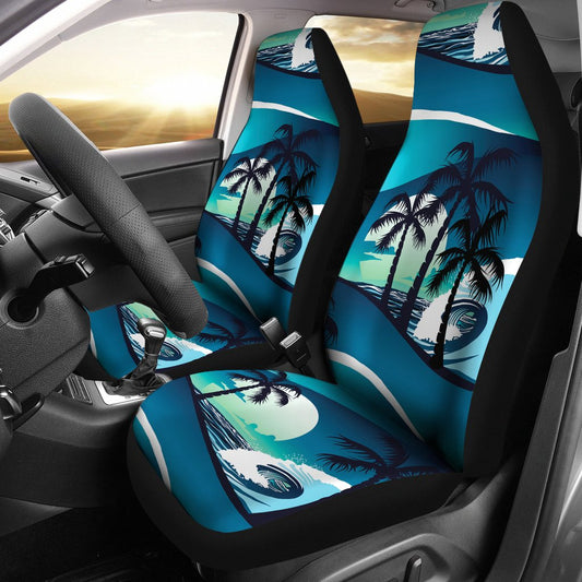 Beach Wave Design Print Universal Fit Car Seat Covers