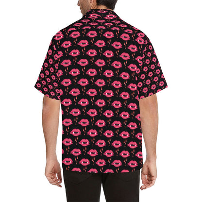 Vampire Lips Print Design LKS303 Men's Hawaiian Shirt